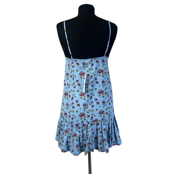 Urban Outfitters Camille Mini Dress S Blue Sleeveless Floral - Picture 7 of 13